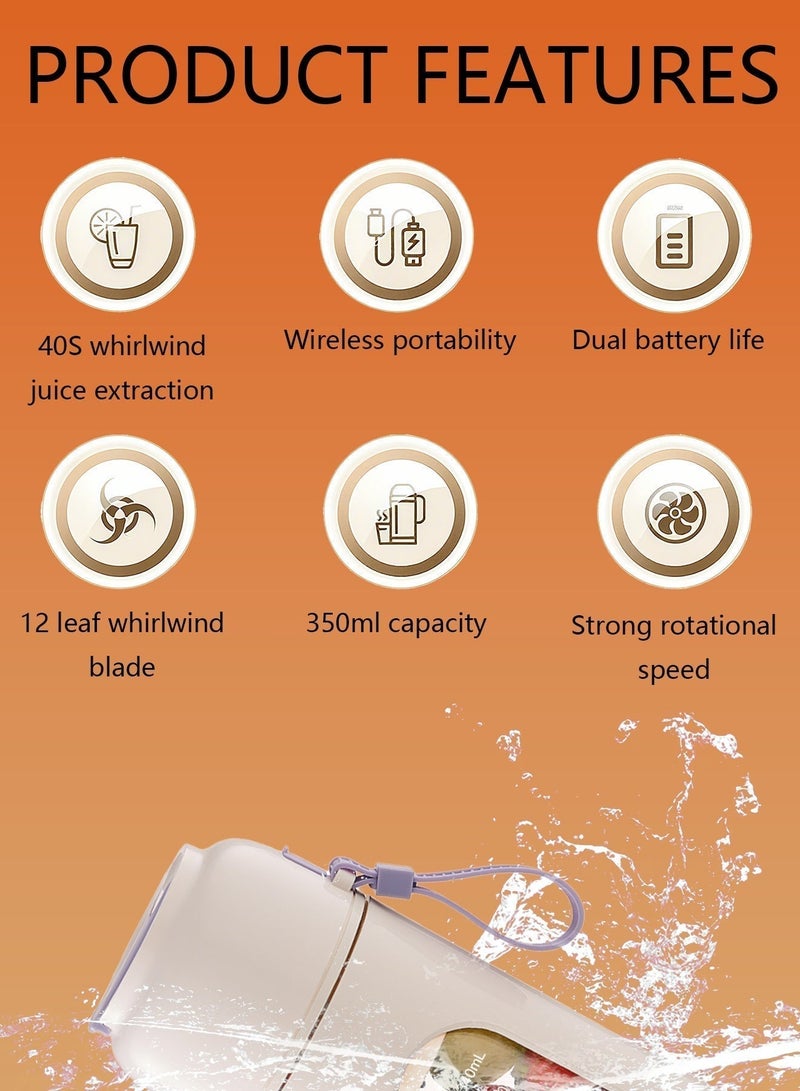 Interstella Portable Mini Blender 340ml, 60W USB-C Smoothie Maker with High-Speed Blades, BPA-Free Personal Juicer for Travel, Gym & Home - Image 5